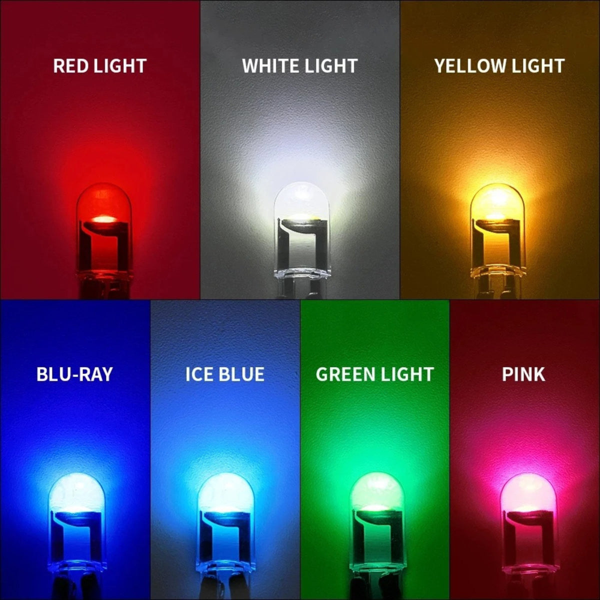 T10 LED Light Bulbs for Interior Vehicle Lighting - 10 Pack – Ice Blue
