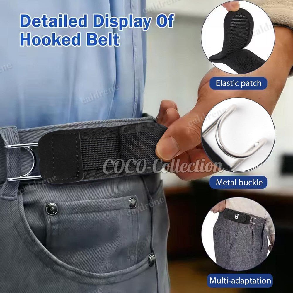 Tactical Metal Hook Elastic Buckle-Less Invisible Waist Belt – view 2