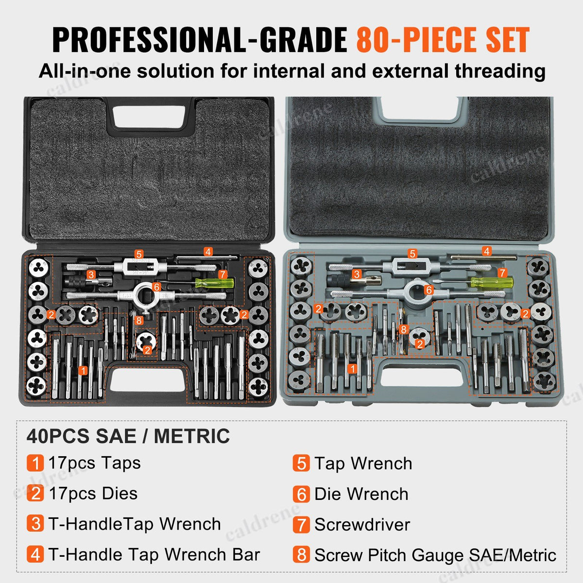 Tap and Die Set, Metric and SAE, 80 Piece – view 4