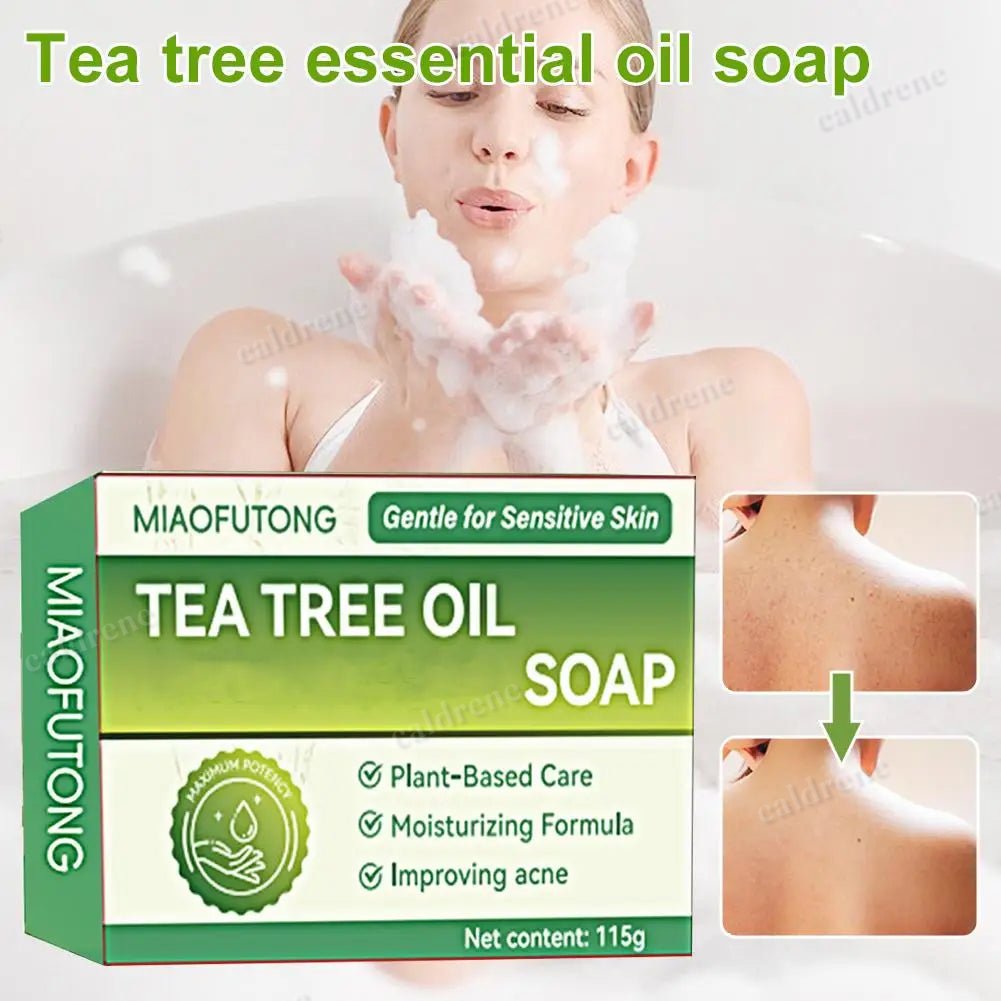 Tea Tree Oil Soap Bar for Gentle Skin Cleaning and Exfoliation – view 4