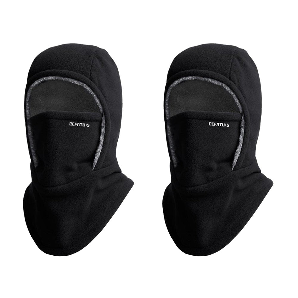 Thermal Fleece Balaclava Face Mask for Winter Activities – 【2PCS】Black