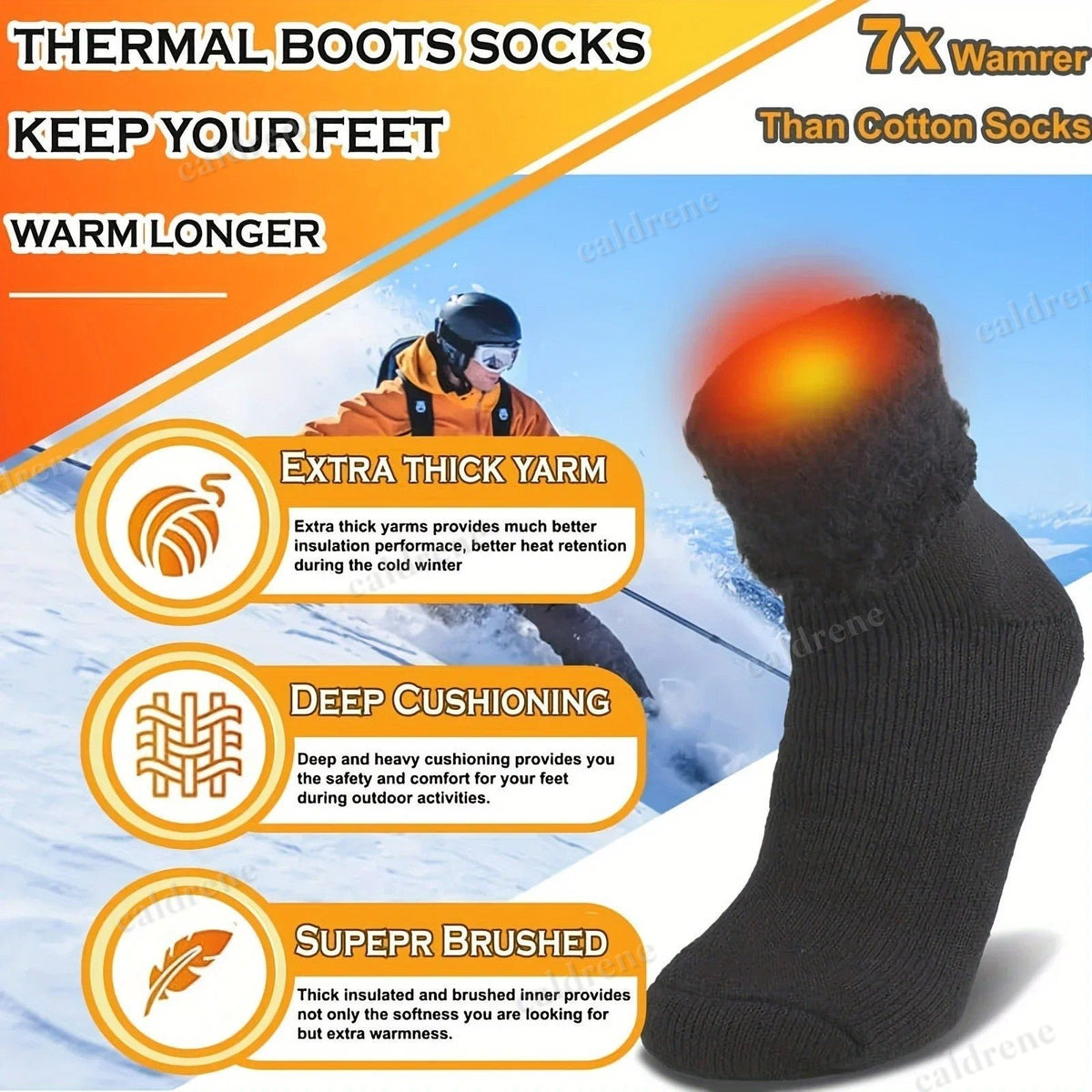 Thermal Heavy Duty Merino Wool Work Socks - 5 Pairs – view 4