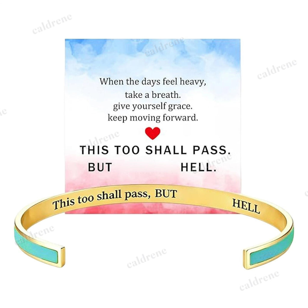 This Too Shall Pass Engraved Cuff Bracelet Stainless Steel Inspirational Secret – view 7