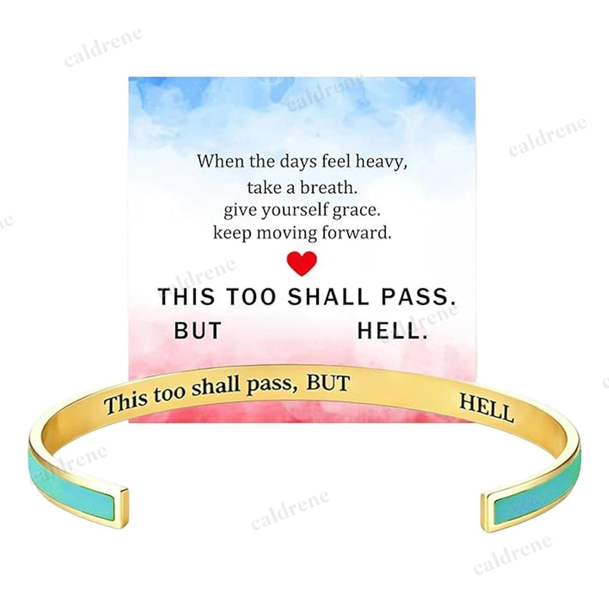 This Too Shall Pass Engraved Cuff Bracelet Stainless Steel Inspirational Secret – view 7
