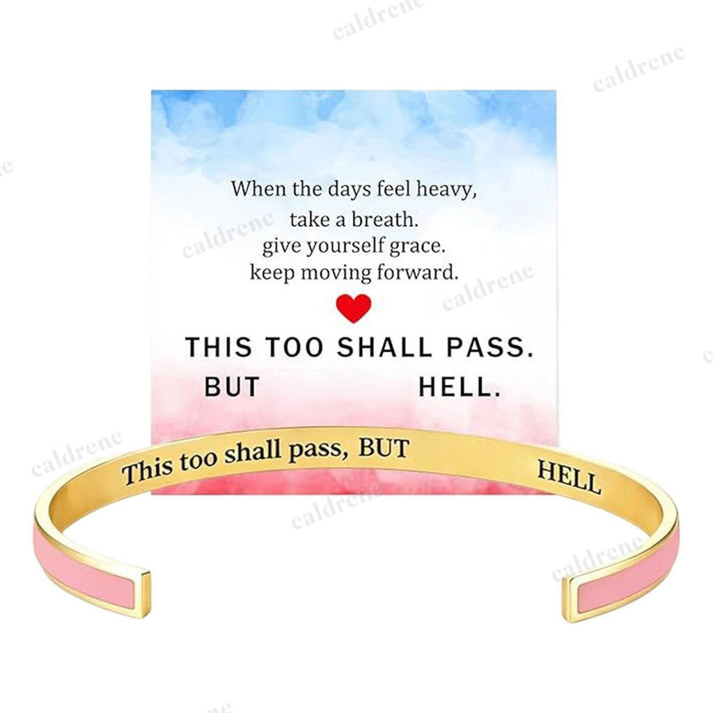 This Too Shall Pass Engraved Cuff Bracelet Stainless Steel Inspirational Secret – view 8