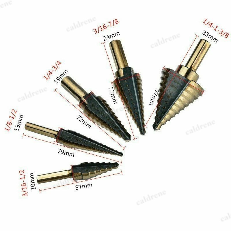 Titanium Step Drill Bit Set 6 Piece with Center Punch – view 2
