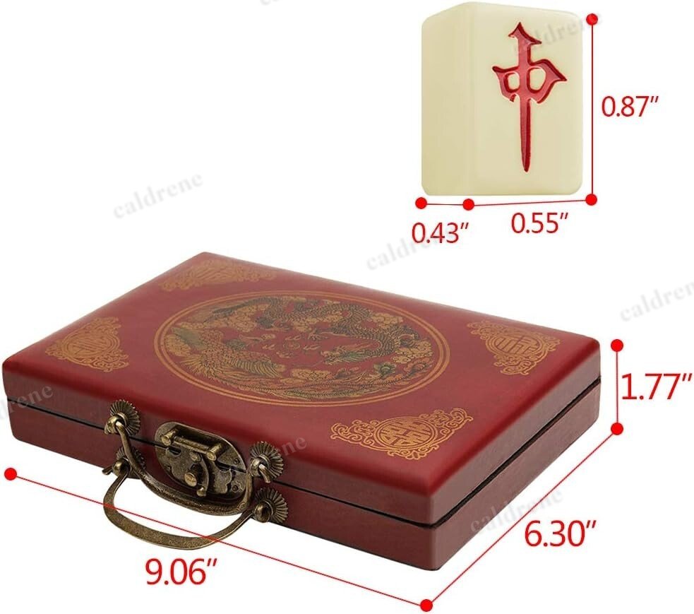Traditional Chinese Mahjong Set 144 Tiles with Carry Case – view 3