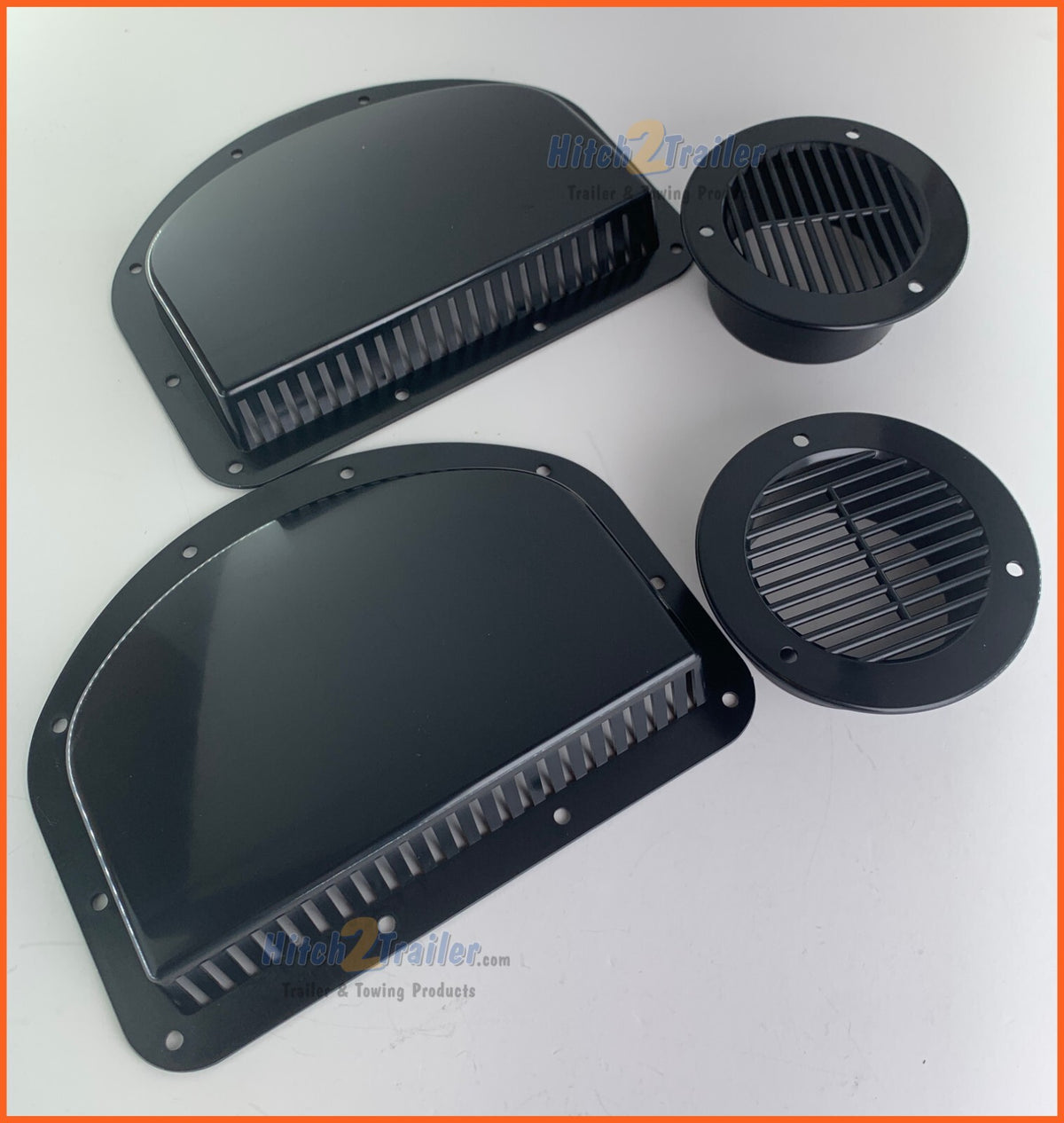 Trailer RV Sidewall Vents, Black, 4 Pack
