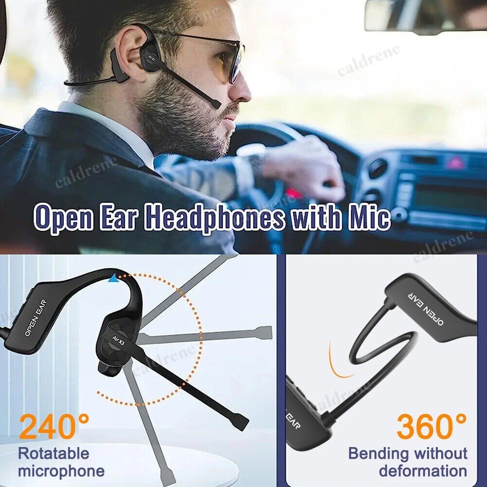 Trucker Bluetooth 5.3 Open Ear Wireless Headset with Dual Noise Cancelling Mic – view 8