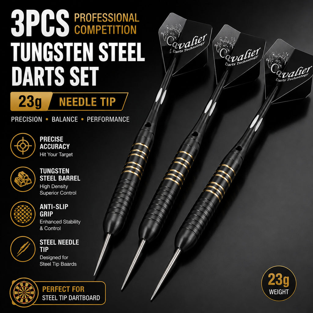 Tungsten Steel Tip Darts Set 23g with Case, 3 Pack