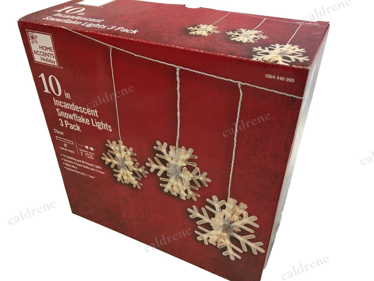 Twinkling Snowflake Lights, 10 in, Set of 3 – view 2