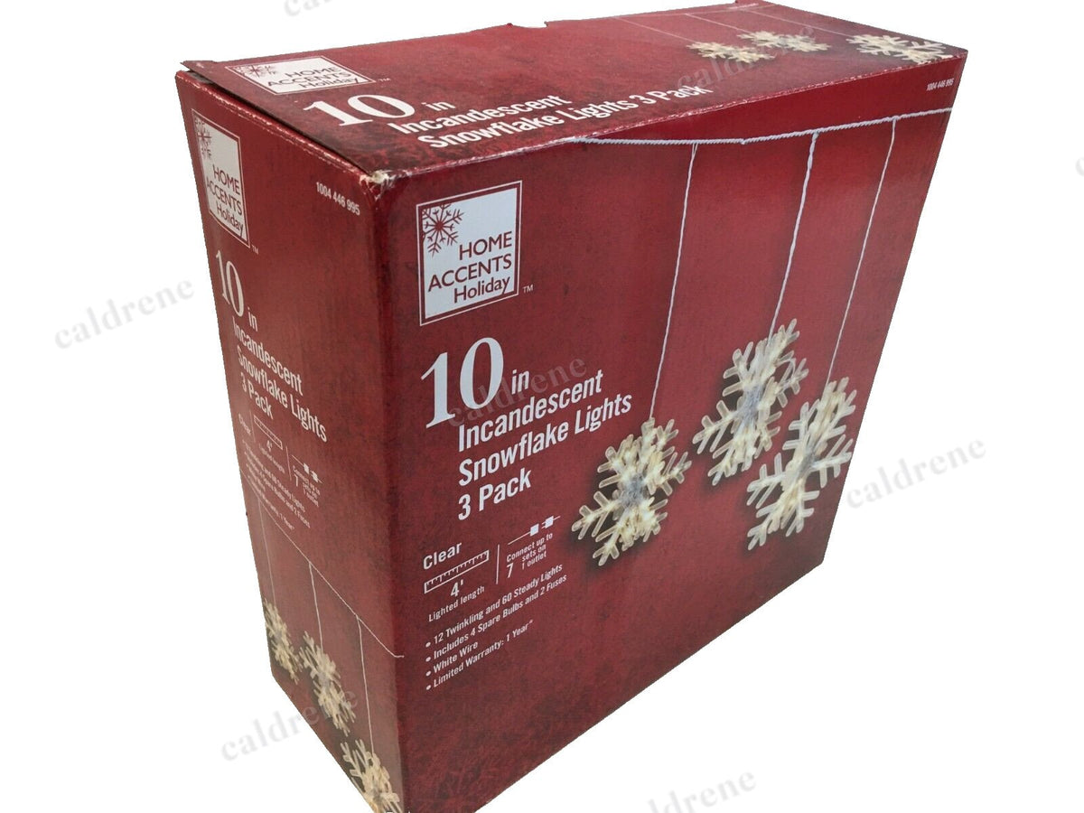 Twinkling Snowflake Lights, 10 in, Set of 3 – view 3