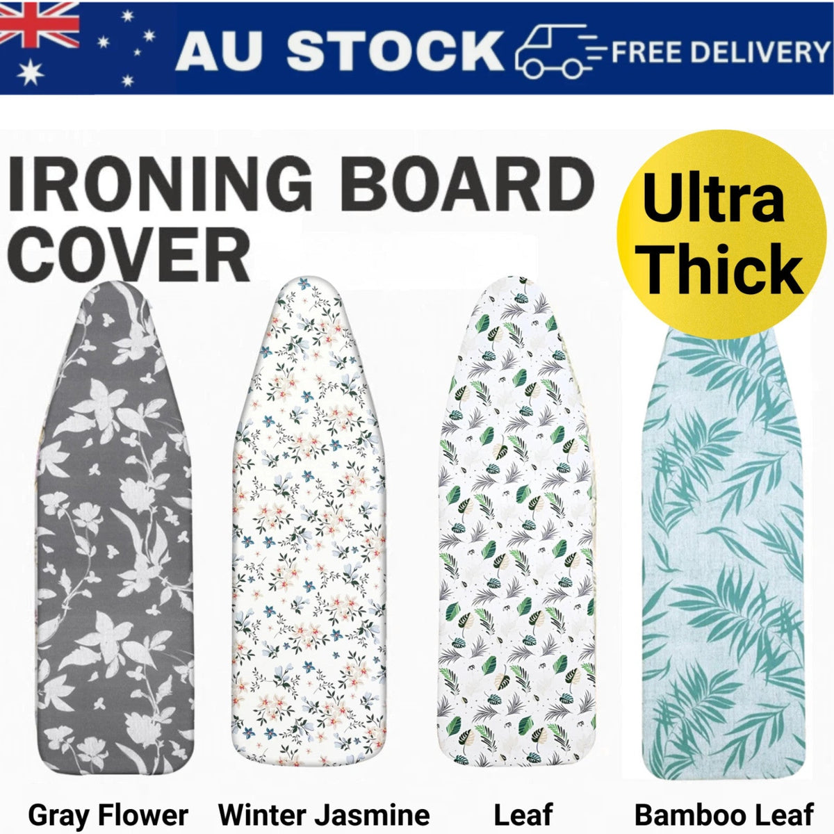 Ultra Thick Ironing Board Cover Heat Scorch Resistant Fitted Heavy Duty 140x50CM