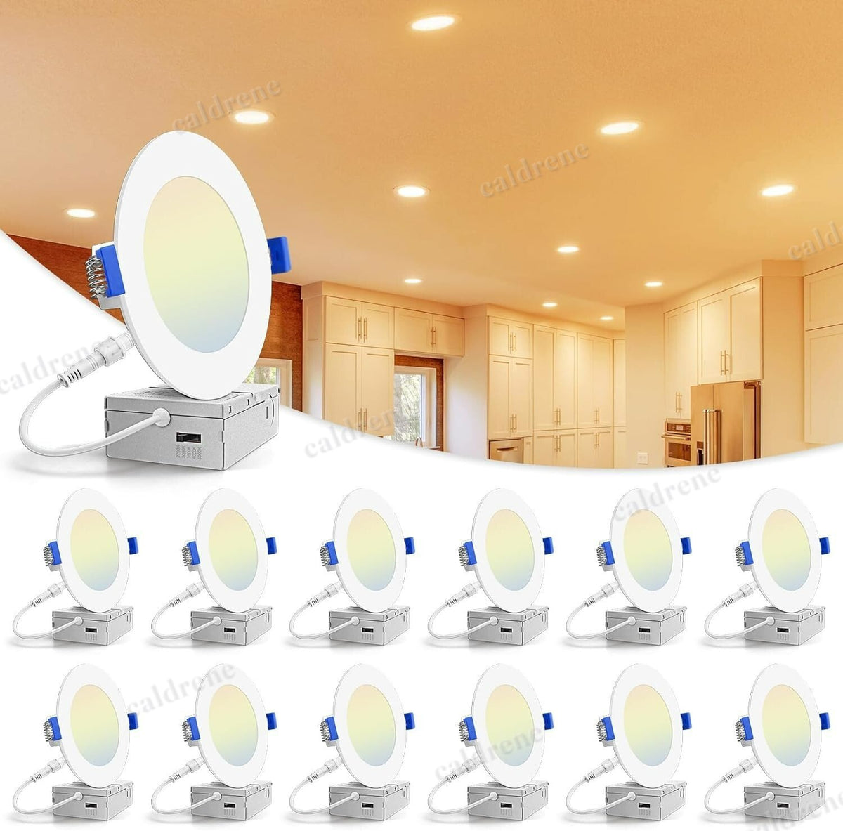 Ultra-Thin LED Recessed Ceiling Lights, 5CCT, 12 Pack – view 3