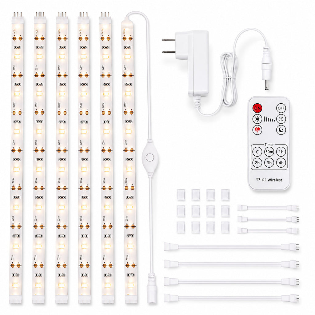 Under Cabinet LED Light Bar Kit with Remote, 6 Pieces