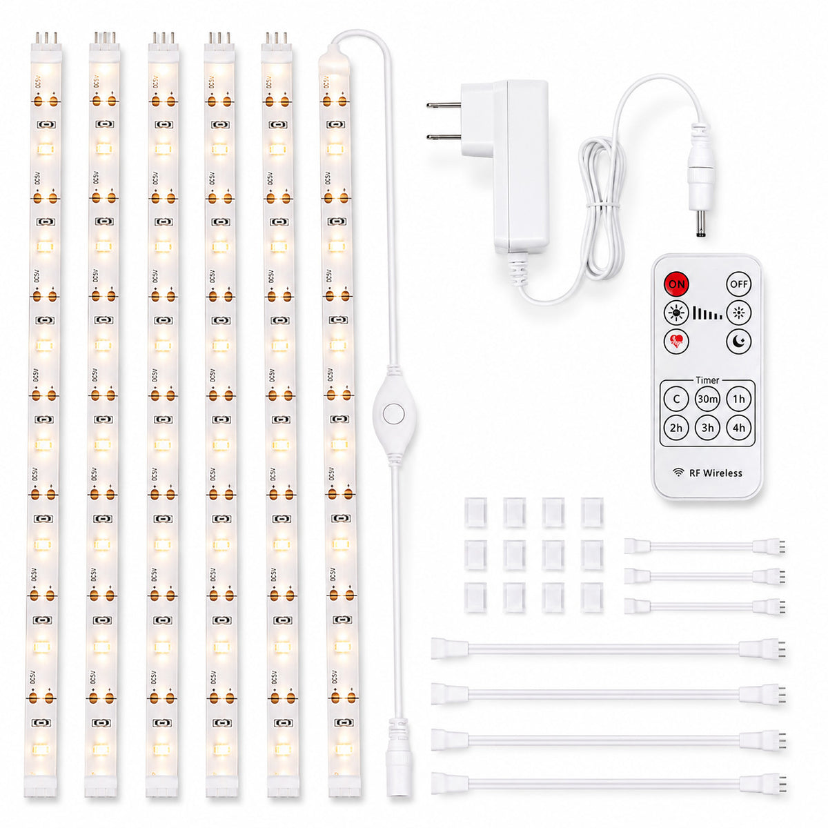 Under Cabinet LED Light Bar Kit with Remote, 6 Pieces