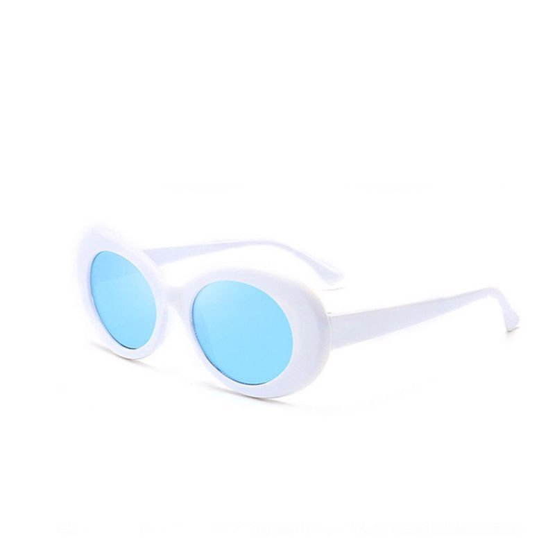 Unisex Clout Goggles Sunglasses Inspired by Kurt Cobain – Solid white blue