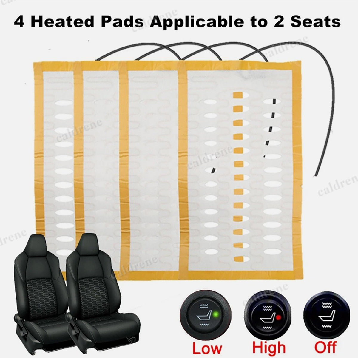 Universal 12V Carbon Fiber Heated Seat Heater Kit, 2 Seats – view 5