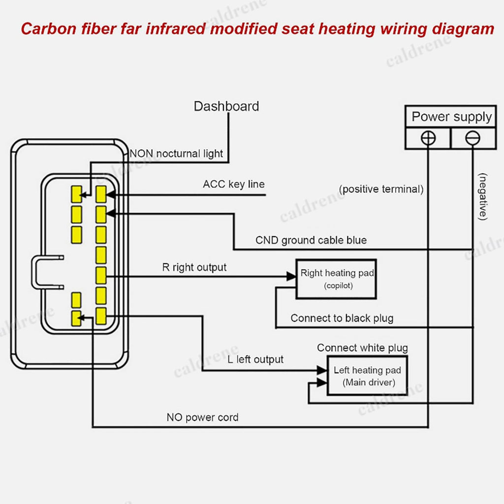 Universal 12V Carbon Fiber Heated Seat Heater Kit, 2 Seats – view 6