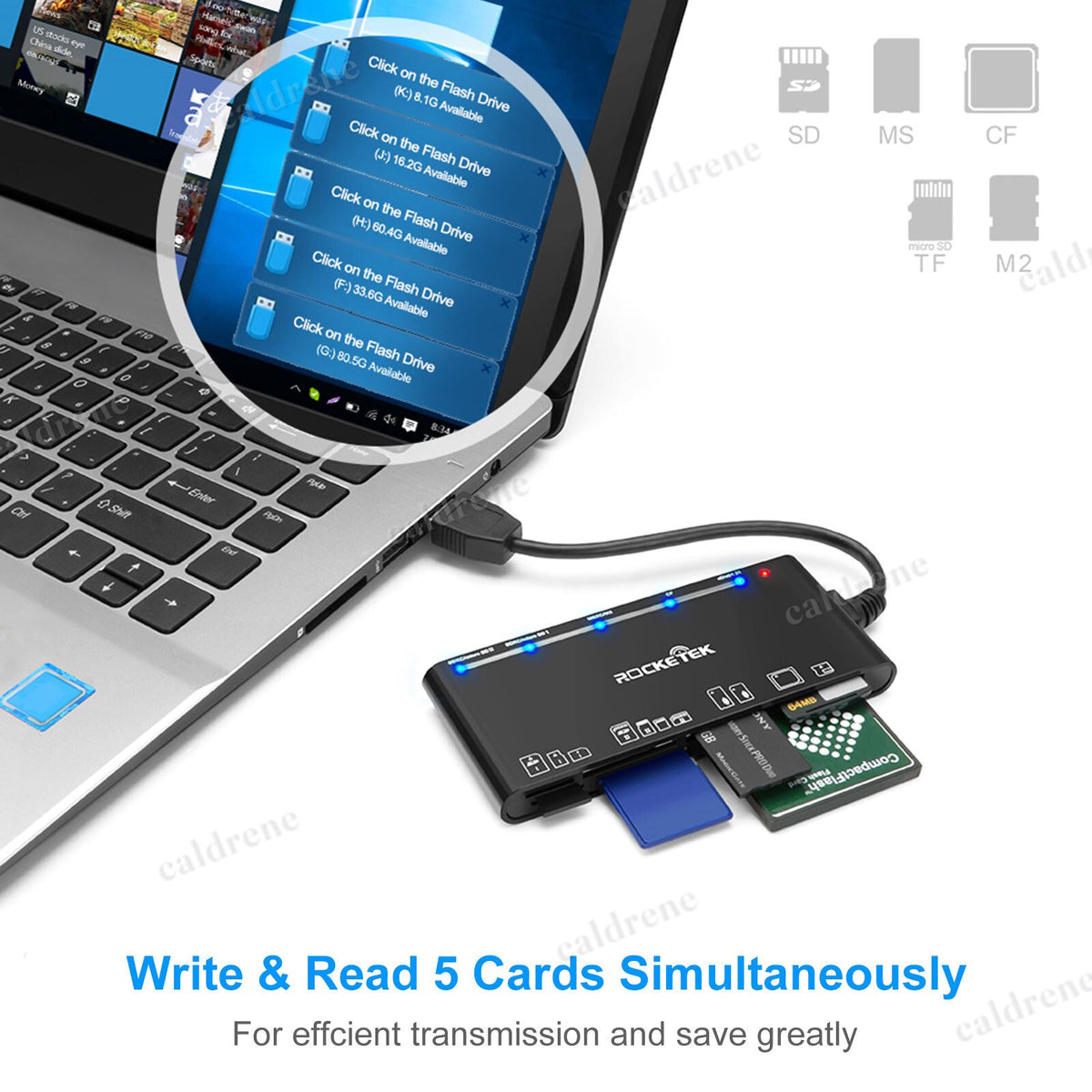 USB 3.0 7-in-1 Memory Card Reader – view 3