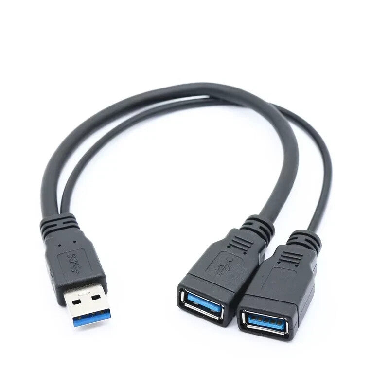 USB 3.0 Male to Dual Female Data Hub Splitter Adapter