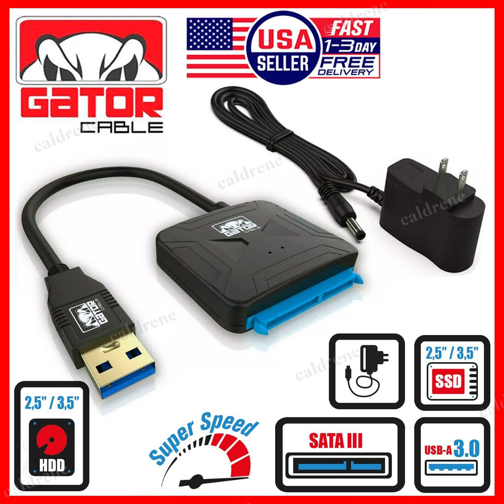 USB 3.0 to SATA Hard Drive Adapter for 2.5 and 3.5 HDD SSD with Power – view 7