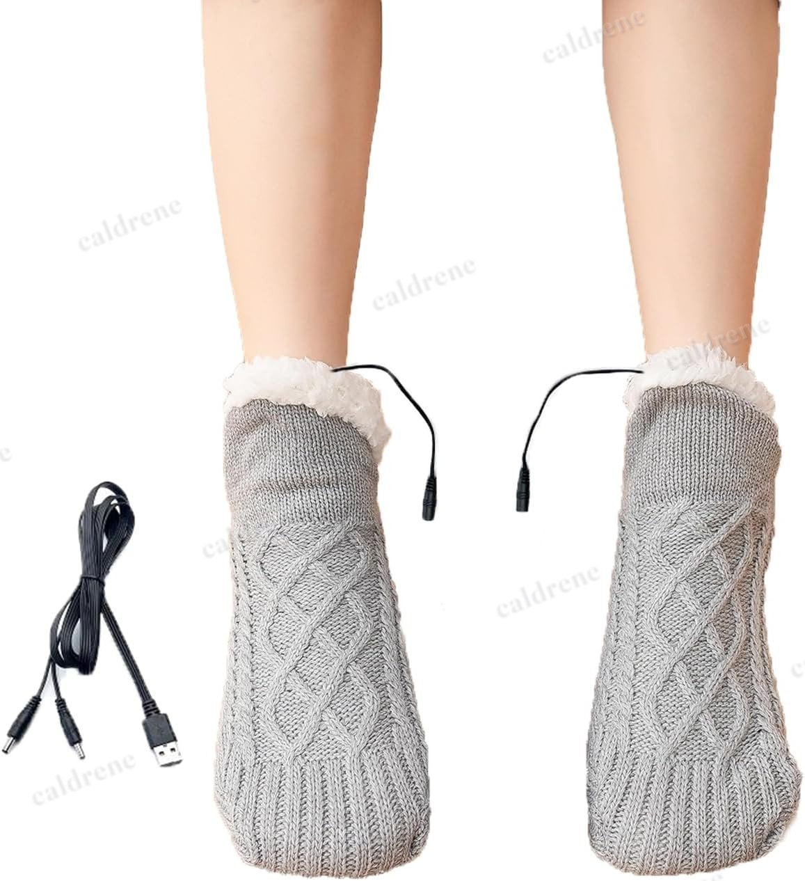 USB Electric Heated Fleece Socks Slippers – view 2