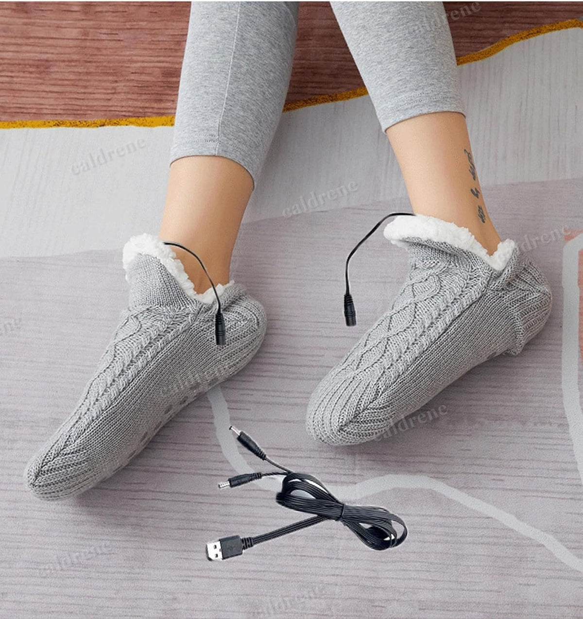 USB Electric Heated Fleece Socks Slippers – view 3