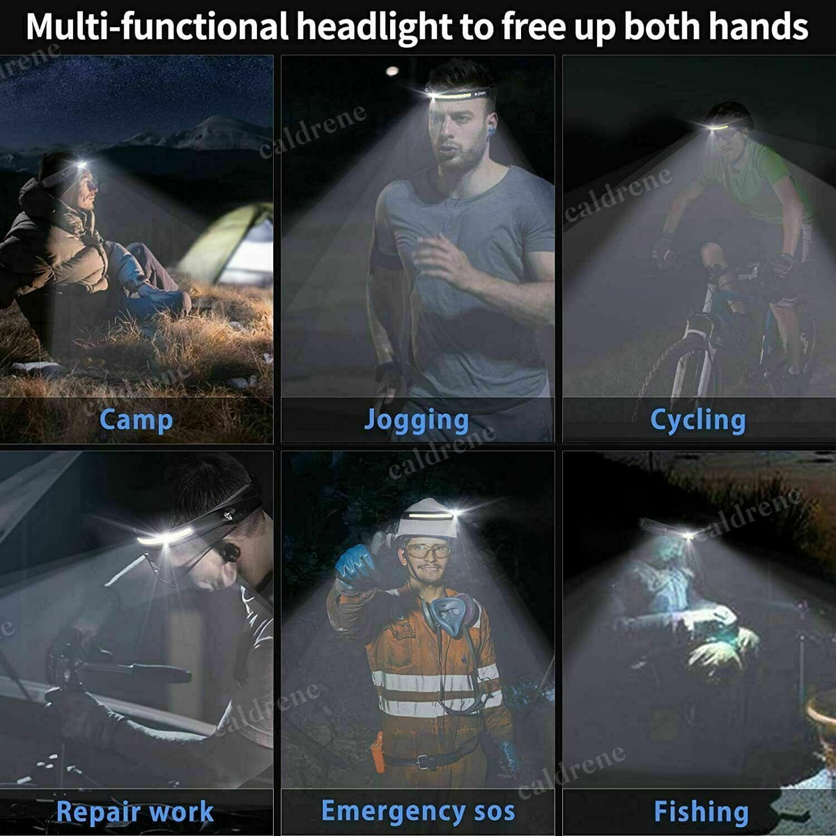 USB Rechargeable COB LED Headlamp with Wide Beam – view 2