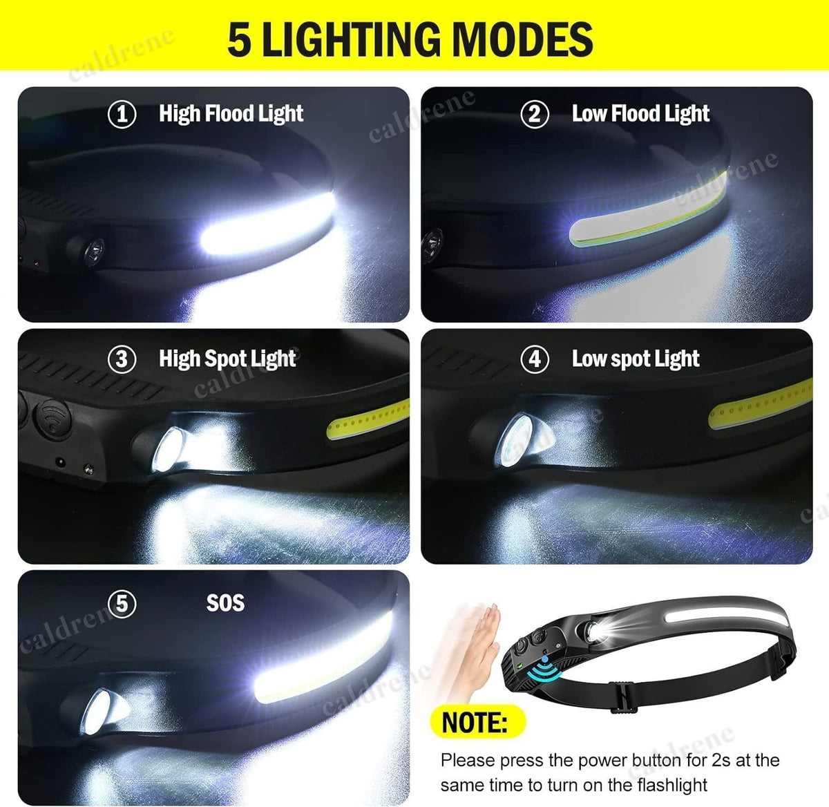 USB Rechargeable COB LED Headlamp with Wide Beam – view 5