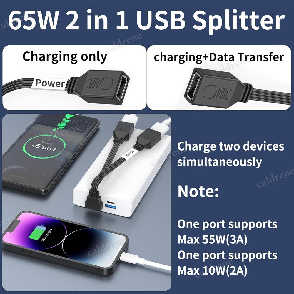 USB Splitter Cable 1 in 2 Out for Car Charging and Data Transfer – view 7
