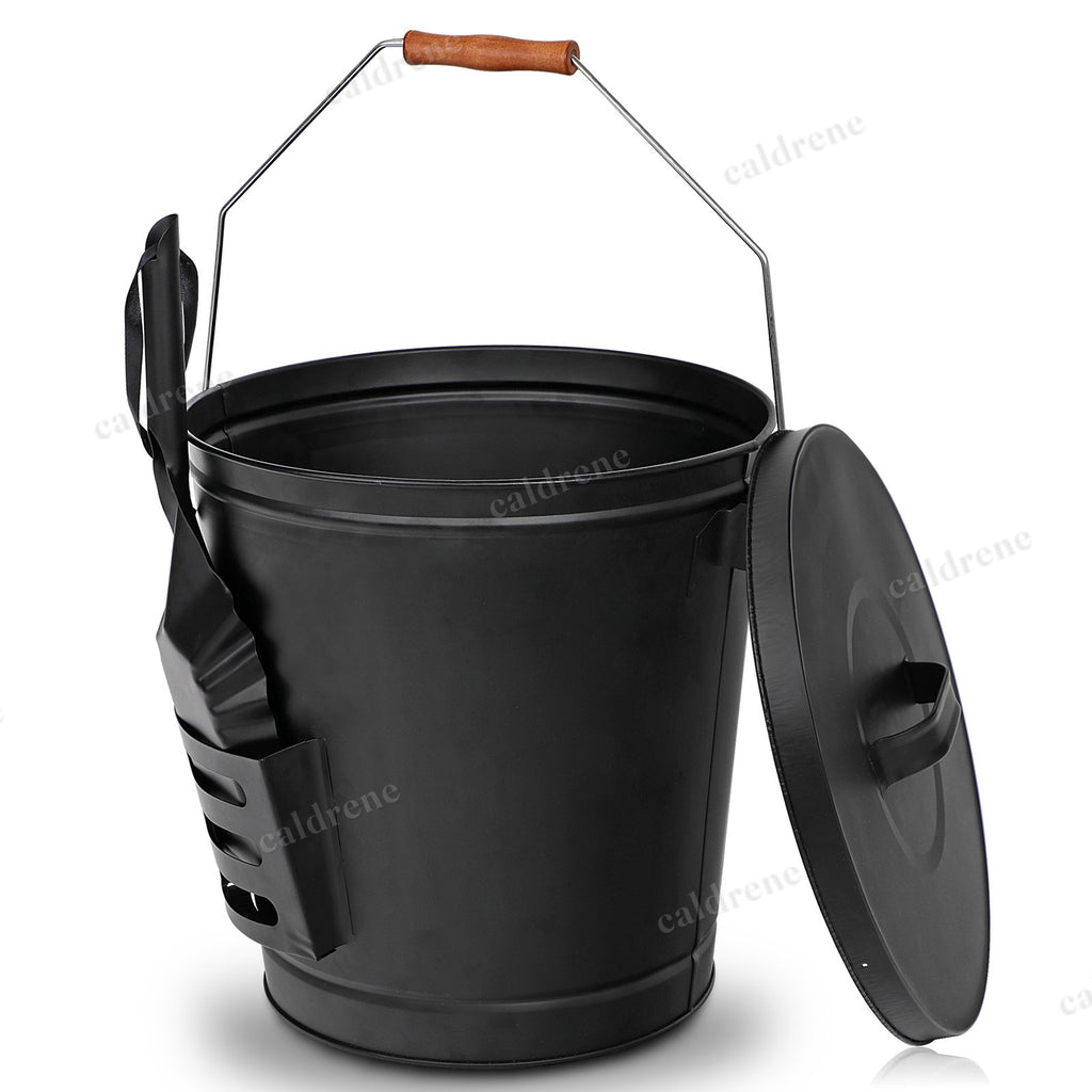 Vintage Ash Bucket with Lid and Shovel – view 7