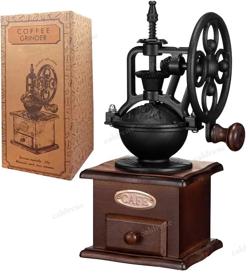 Vintage Wooden Hand Crank Coffee Grinder – view 2