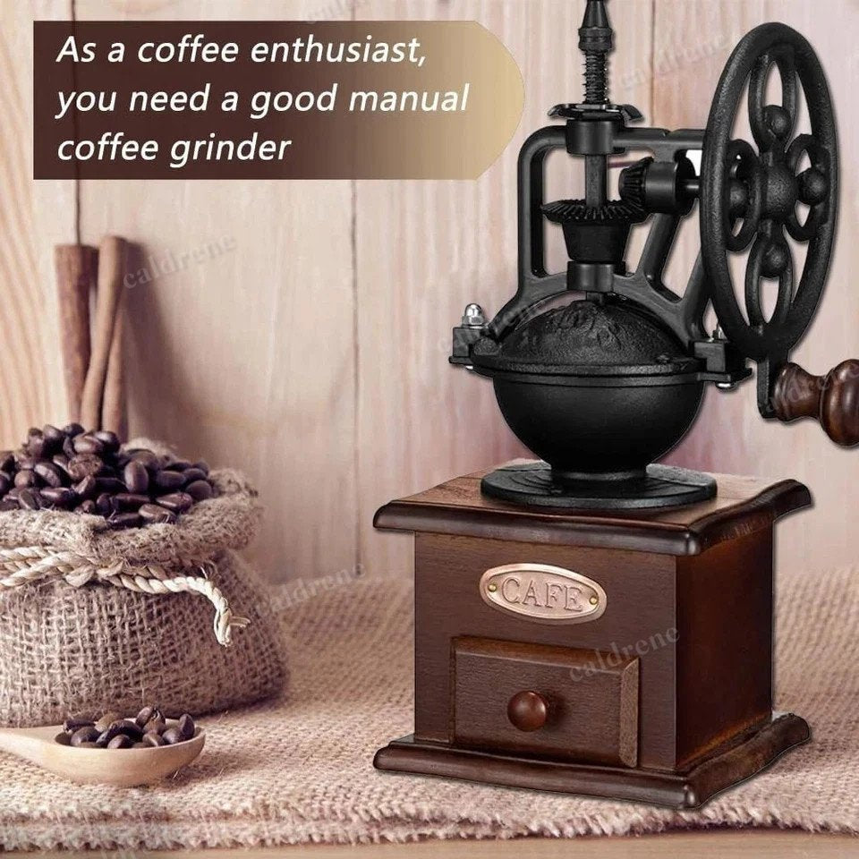 Vintage Wooden Hand Crank Coffee Grinder – view 6