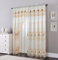Voile Sheer Curtain Panels with Valance, Set of 2
