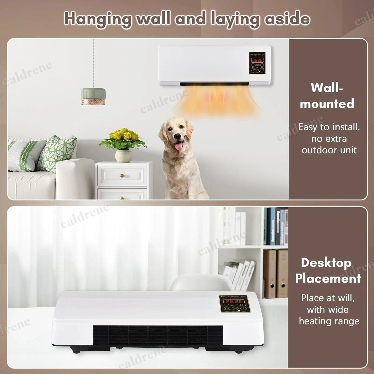 Wall Mounted Electric Space Heater 2 in 1 with Remote Timer – view 10