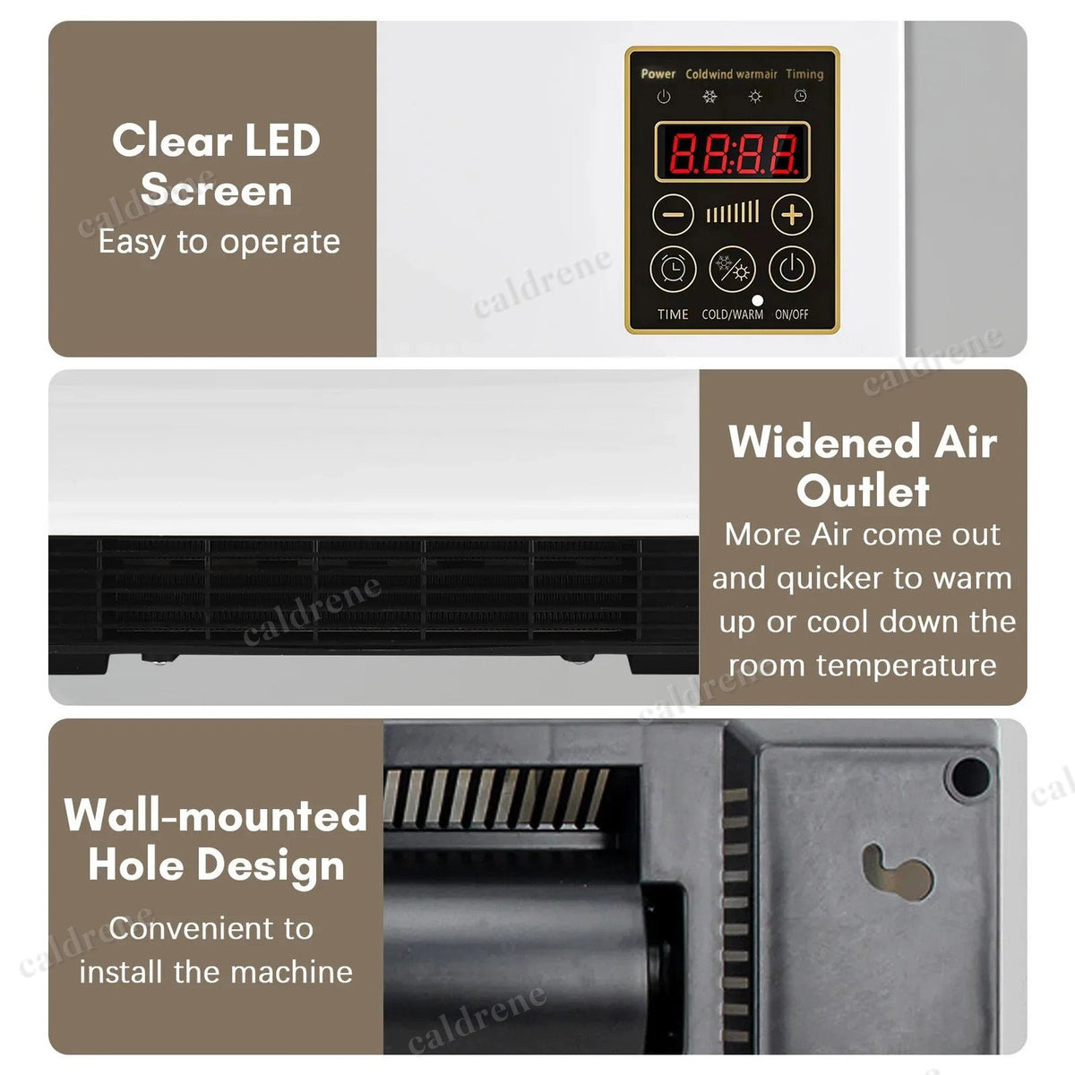 Wall Mounted Electric Space Heater 2 in 1 with Remote Timer – view 6