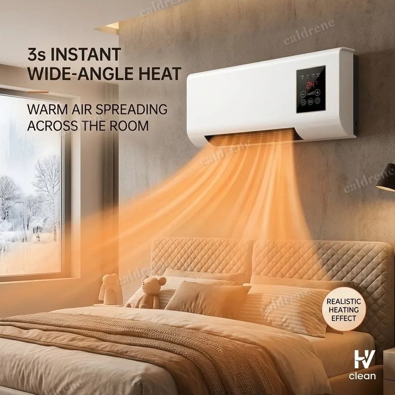 Wall Mounted Space Heater with Thermostat and Remote – view 6
