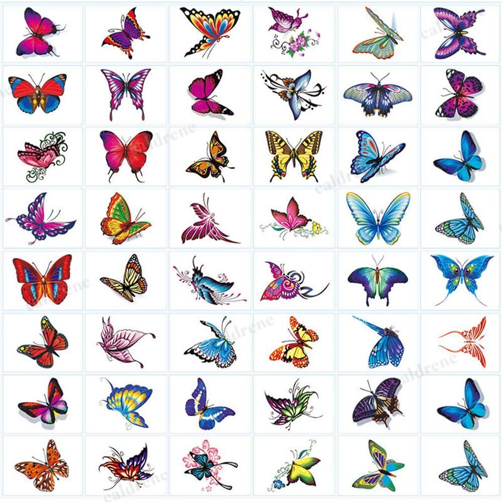 Waterproof Flower & Butterfly Temporary Tattoo Stickers – view 8