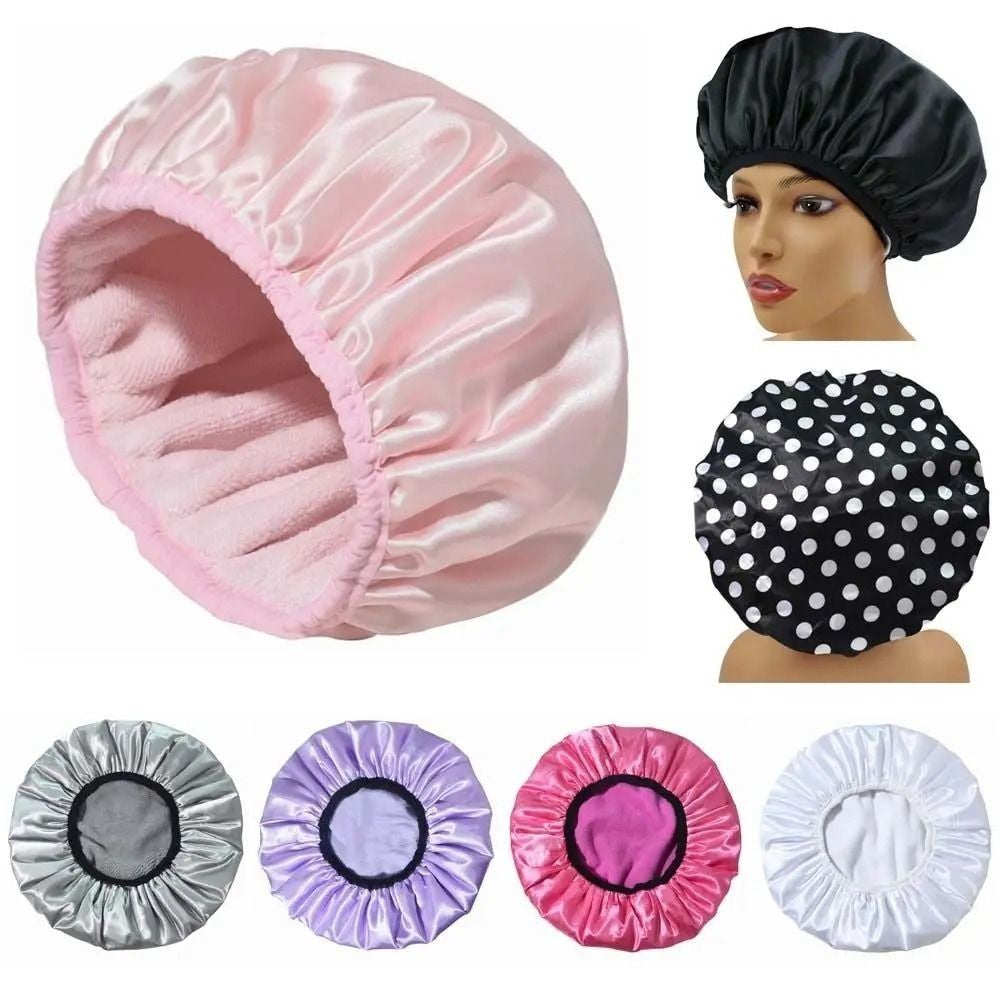 Waterproof Terry Cloth Shower Cap for Long Hair
