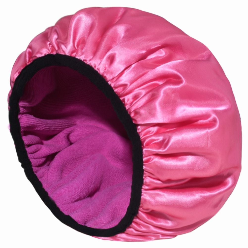 Waterproof Terry Cloth Shower Cap for Long Hair – rose