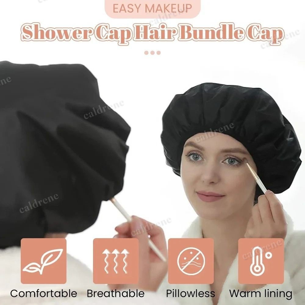 Waterproof Terry Cloth Shower Cap for Long Hair – view 3
