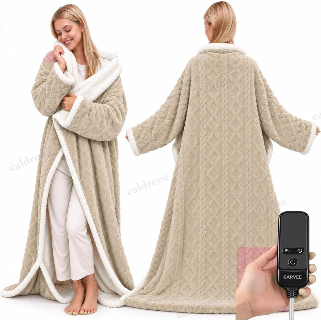 Wearable Heated Blanket with Sleeves and Foot Pocket, 10 Heat Levels – view 10