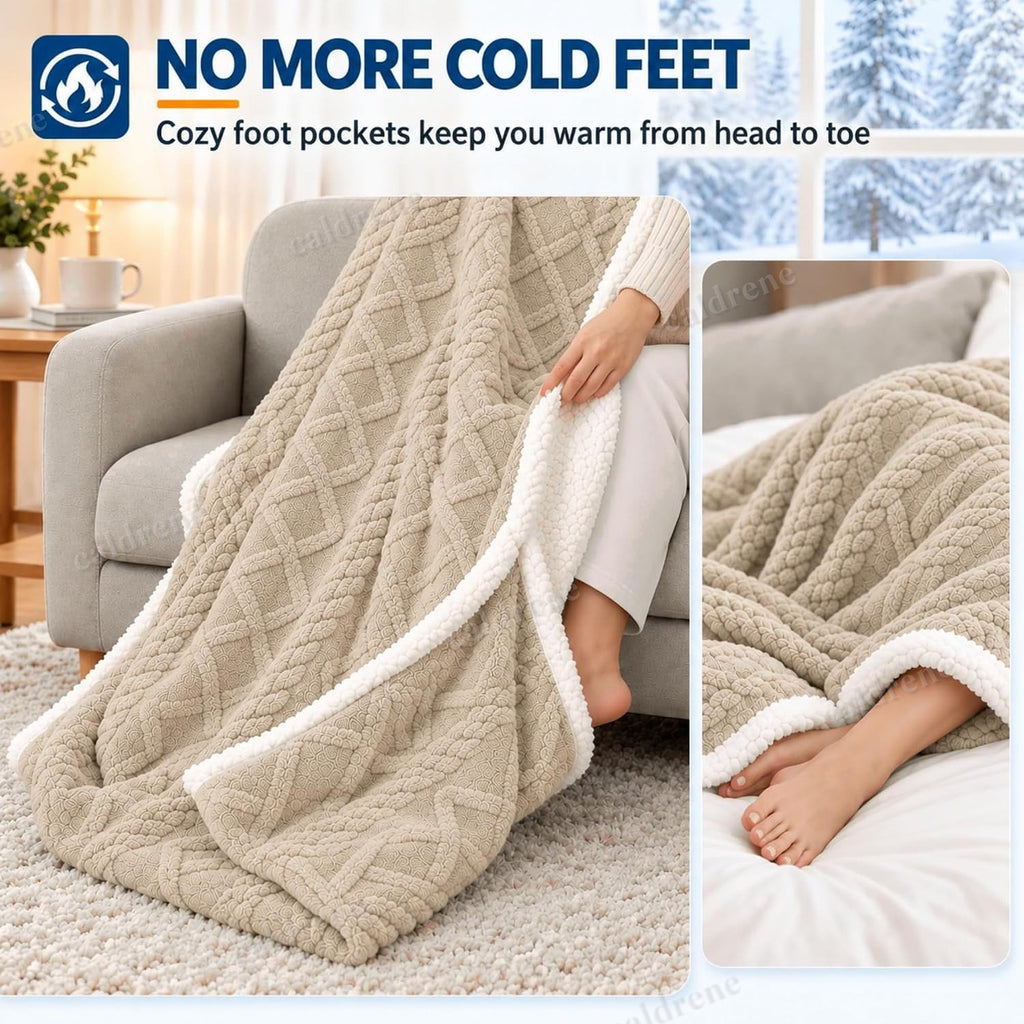 Wearable Heated Blanket with Sleeves and Foot Pocket, 10 Heat Levels – view 3