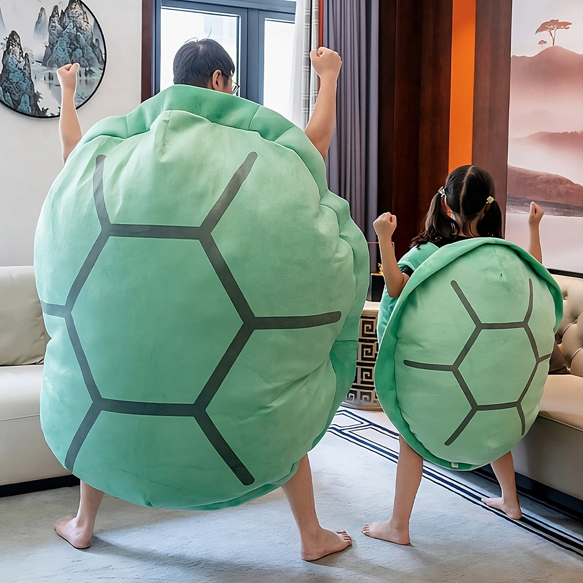 Wearable Turtle Shell Plush Pillow for Play and Relaxation