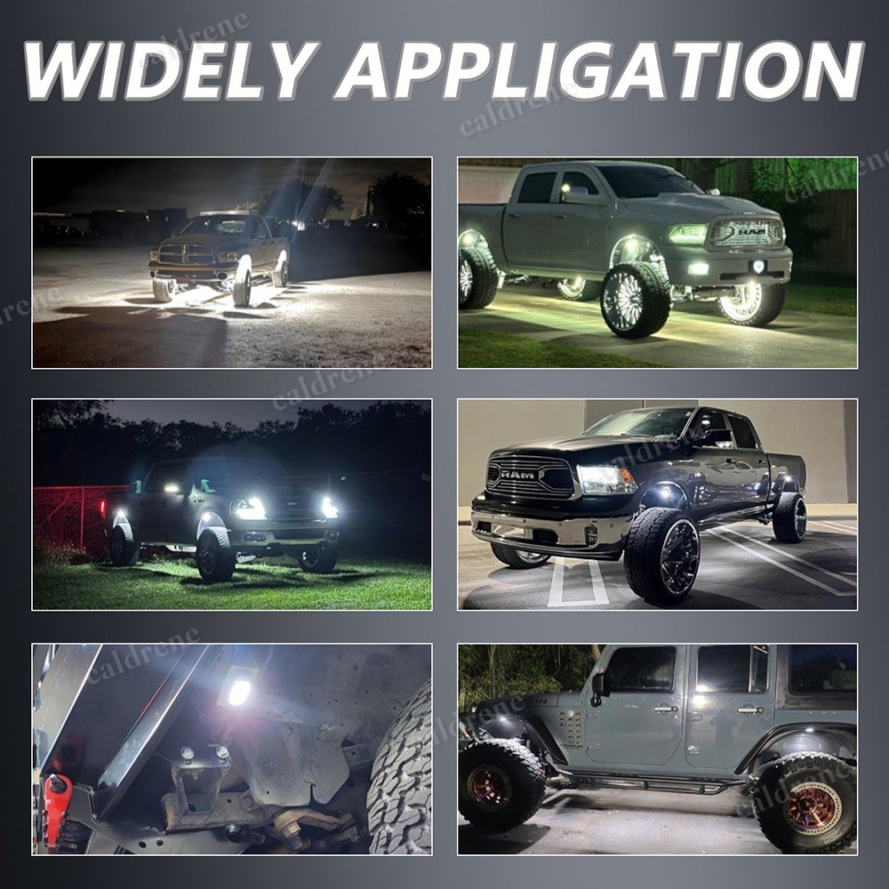 White LED Rock Lights Underbody Glow Kit, 8 Pack – view 4
