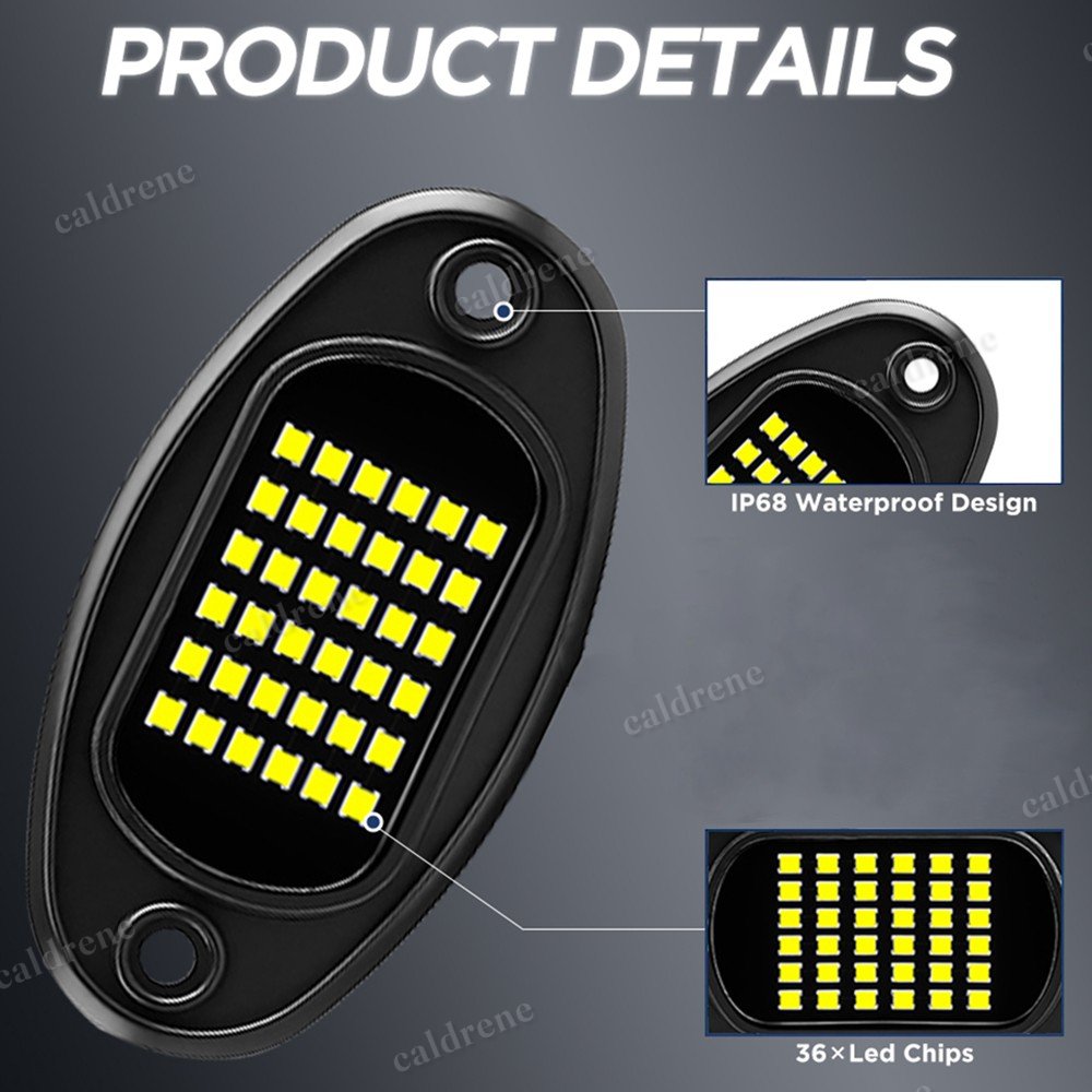 White LED Rock Lights Underbody Glow Kit, 8 Pack – view 6