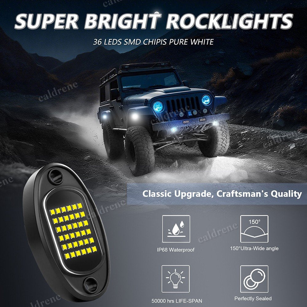 White LED Rock Lights Underbody Glow Kit, 8 Pack – view 7
