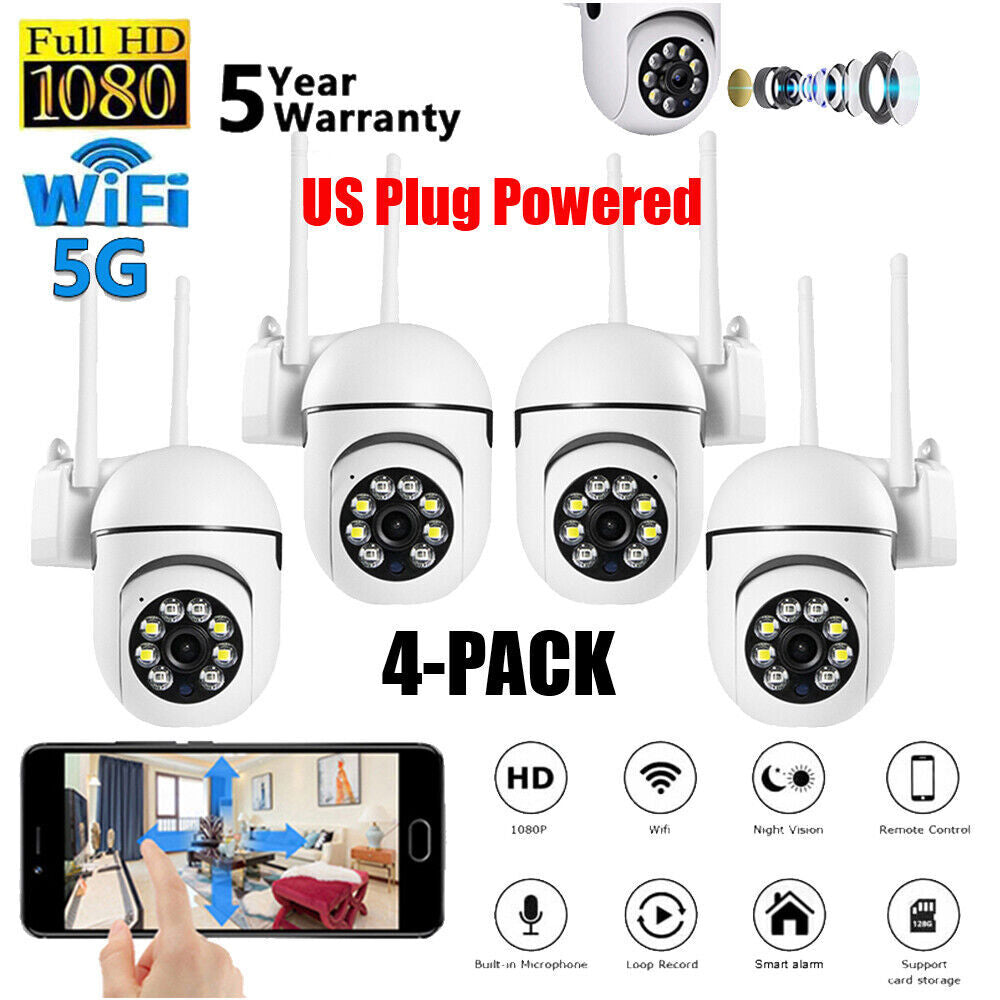 Wireless 5G WiFi Outdoor Security Camera System with Night Vision, 4 Pack – Caldrene
