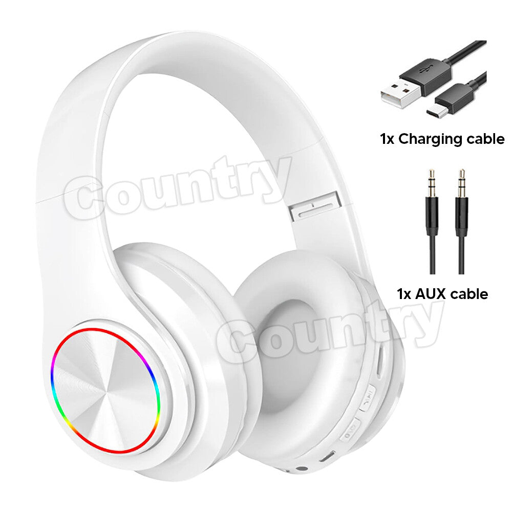 Wireless Bluetooth Noise Cancelling Over-Ear Headphones – White